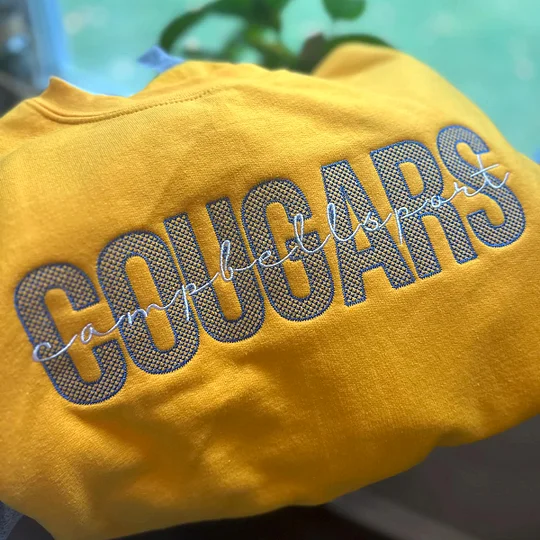 Custom School/Team Lace Letter Embroidered Sweatshirt-Gift For Sports Lover