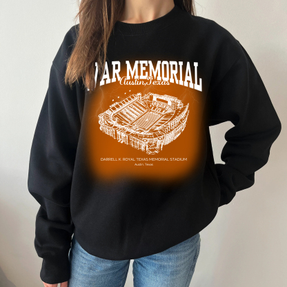  Retro Darrell K Royal–Texas Memorial Stadium - Texas Longhorns football Printing Unisex Crewneck Sweatshirt