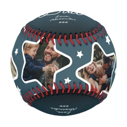 Star Dad Fathers Day Keepsake Photo Baseball