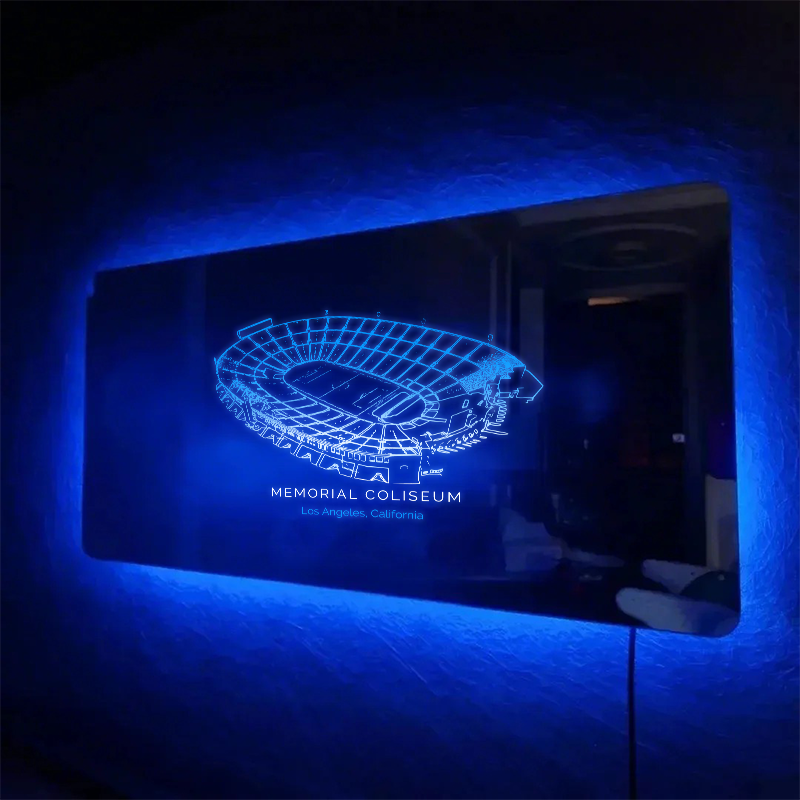 Los Angeles Memorial Coliseum Stadium Mirror Light-Gifts For Sports Lovers、Los Angeles Rams、USC Trojans