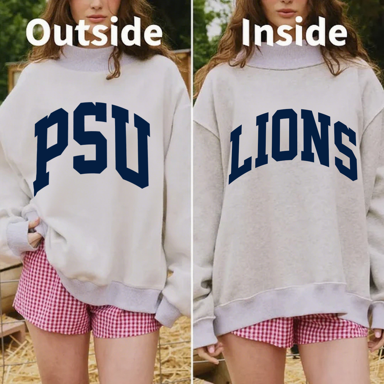 Lions/PSU Game Day Mock Neck Reversible Sweatshirt