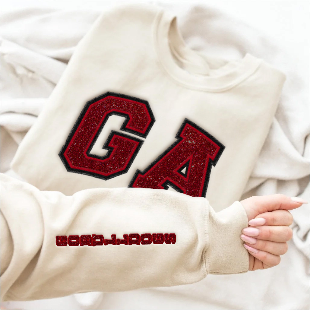 Georgia Bulldogs football Glitter Embroidered Sweatshirt