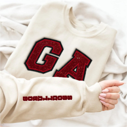 Georgia Bulldogs football Glitter Embroidered Sweatshirt