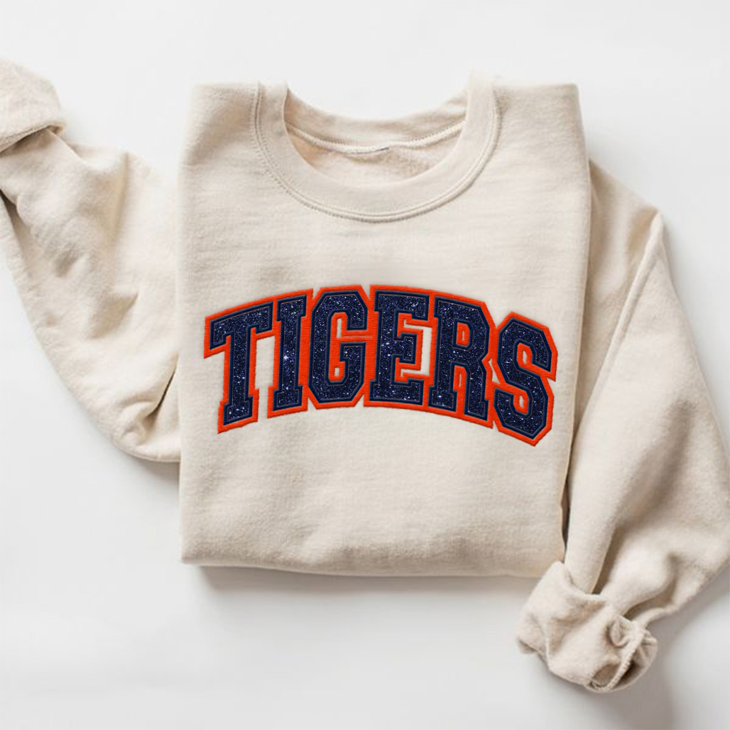 Auburn Tigers football Glitter Embroidered Sweatshirt