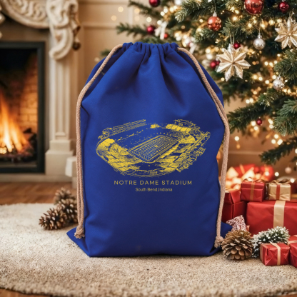 Notre Dame Stadium Drawstring Gift Bag, Christmas Gift
