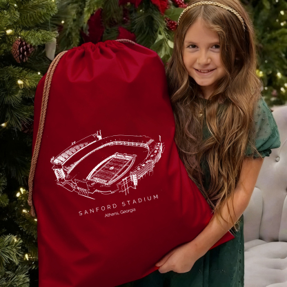 Sanford Stadium Drawstring Gift Bag, Christmas Gift