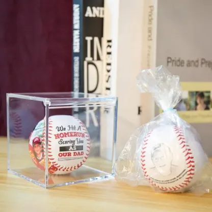 Custom Engraved Baseball With Photo And Text, Fathers Day Baseball Gift