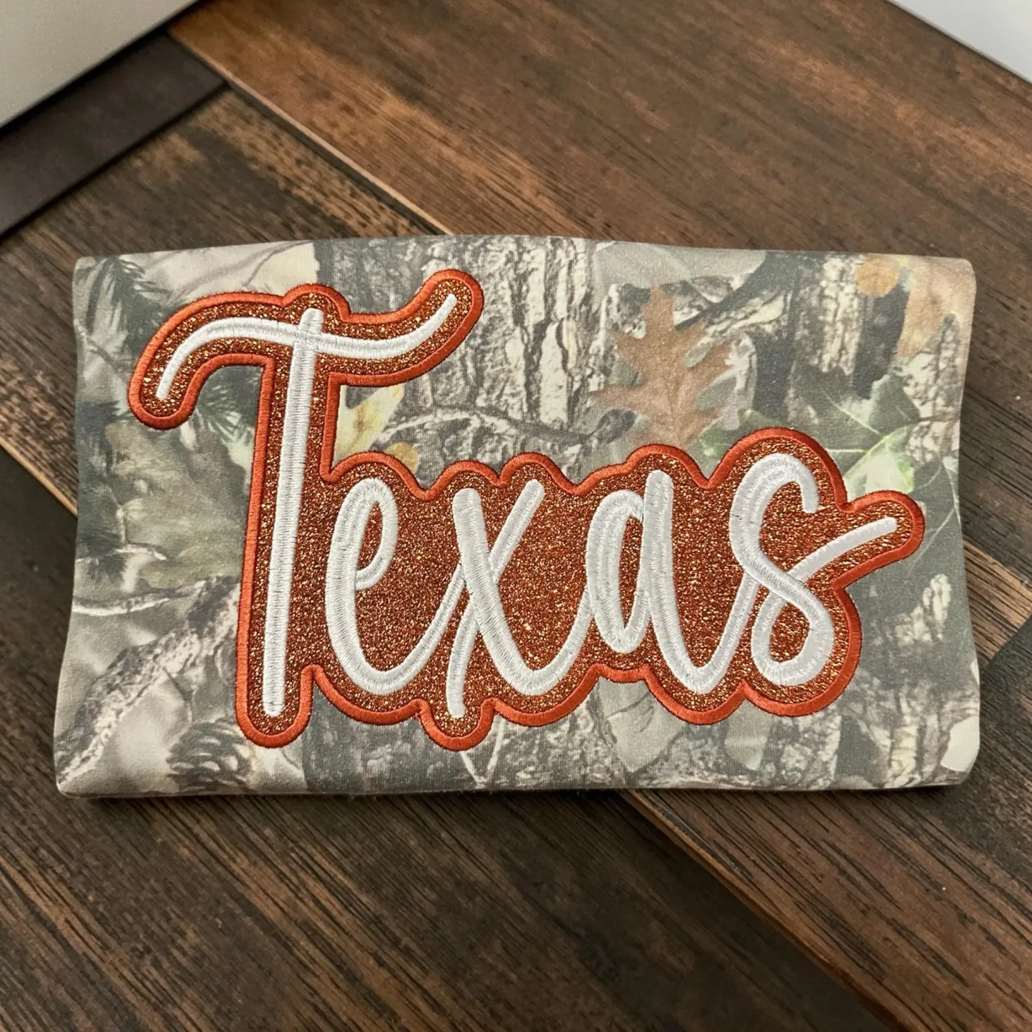 Custom Camo Glitter Team Embroidered Sweatshirt & Tee ＆ Hoodie