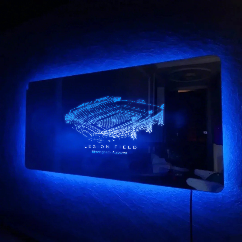 Legion Field Stadium Alabama Mirror Light-Gifts For Sports Lovers、UAB Blazers、Birmingham Iron