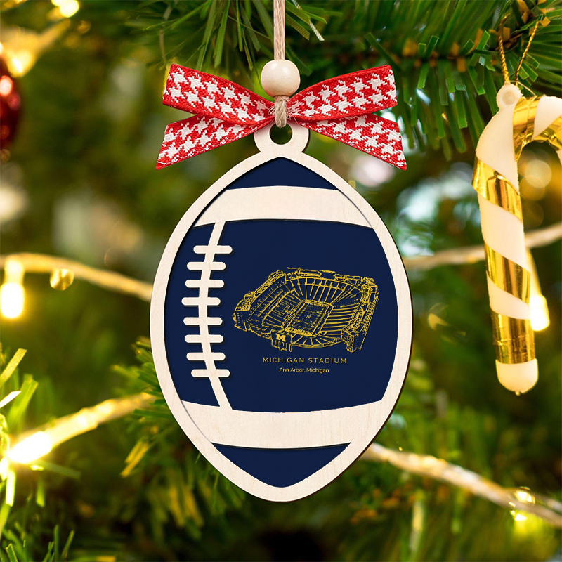 Personalized Michigan Stadium - Michigan Wolverines football Christmas Ornament, Christmas Gift for Football Team, Personalized Football Player Gift
