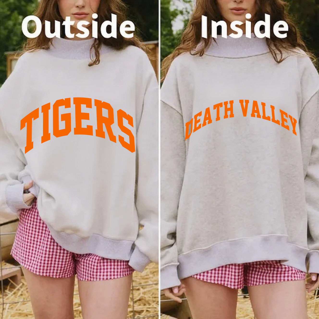 Tigers/Death Valley Game Day Mock Neck Reversible Sweatshirt