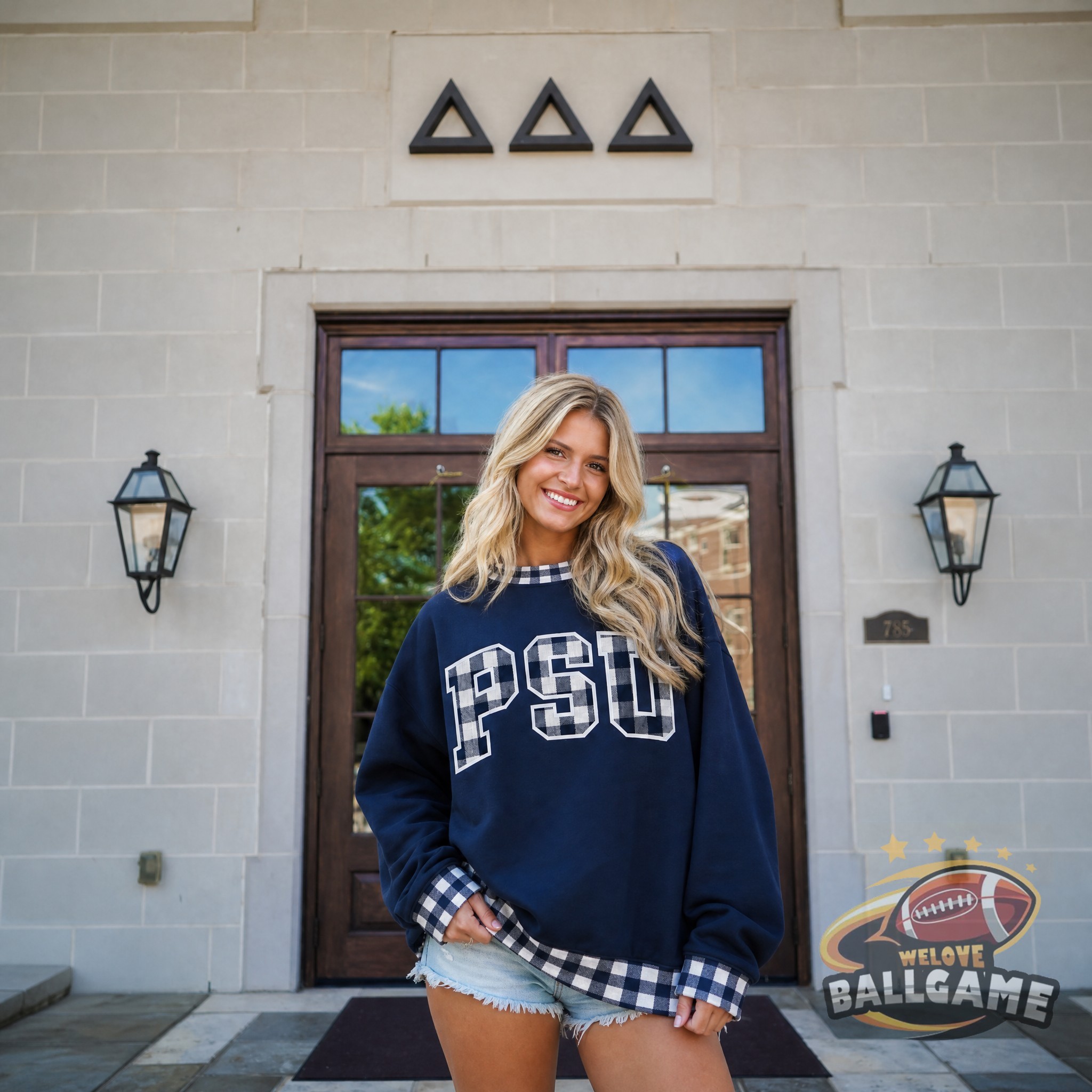 Custom Pennsylvania State Patchwork Fabric College Team Embroidered Mockneck