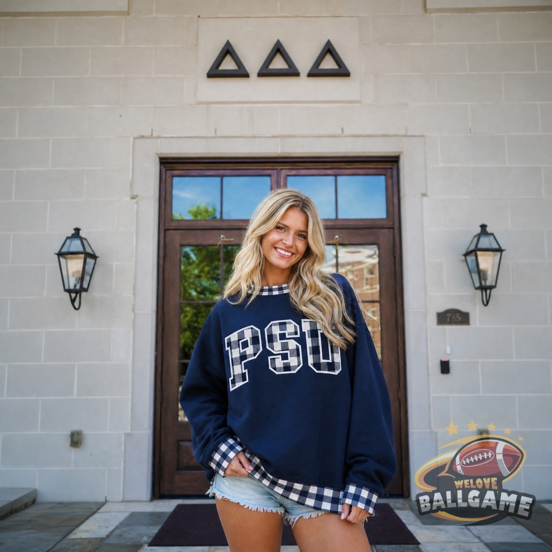 Custom Pennsylvania State Patchwork Fabric College Team Embroidered Mockneck