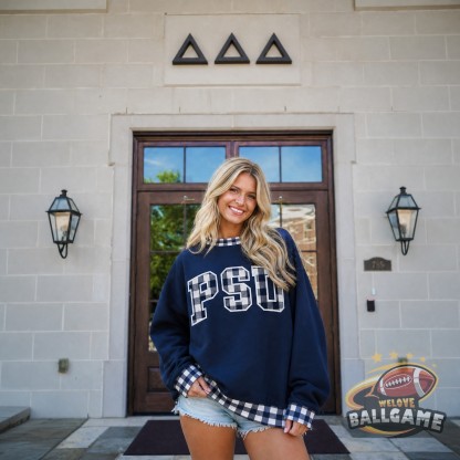 Custom Pennsylvania State Patchwork Fabric College Team Embroidered Mockneck