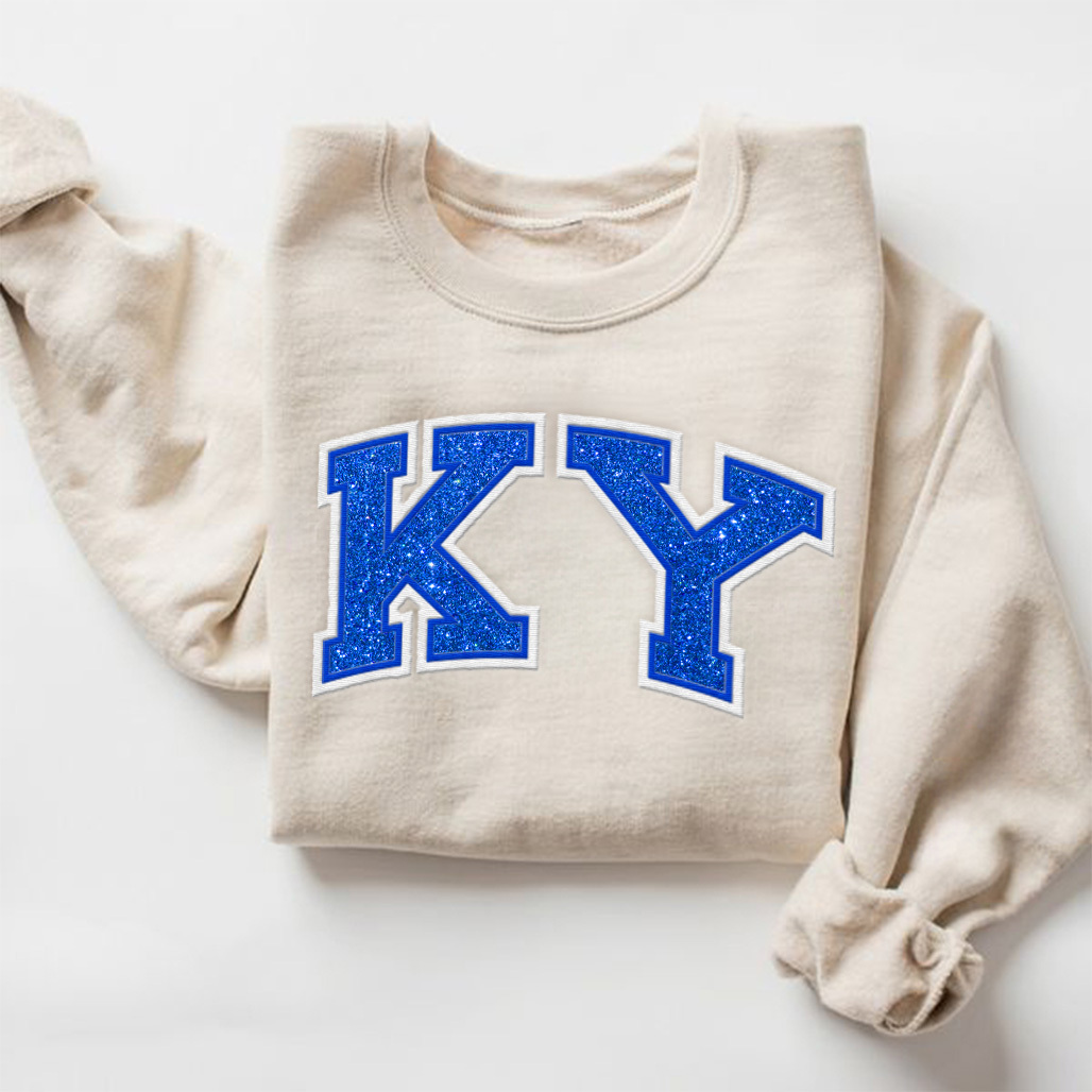 Kentucky Wildcats football Glitter Embroidered Sweatshirt