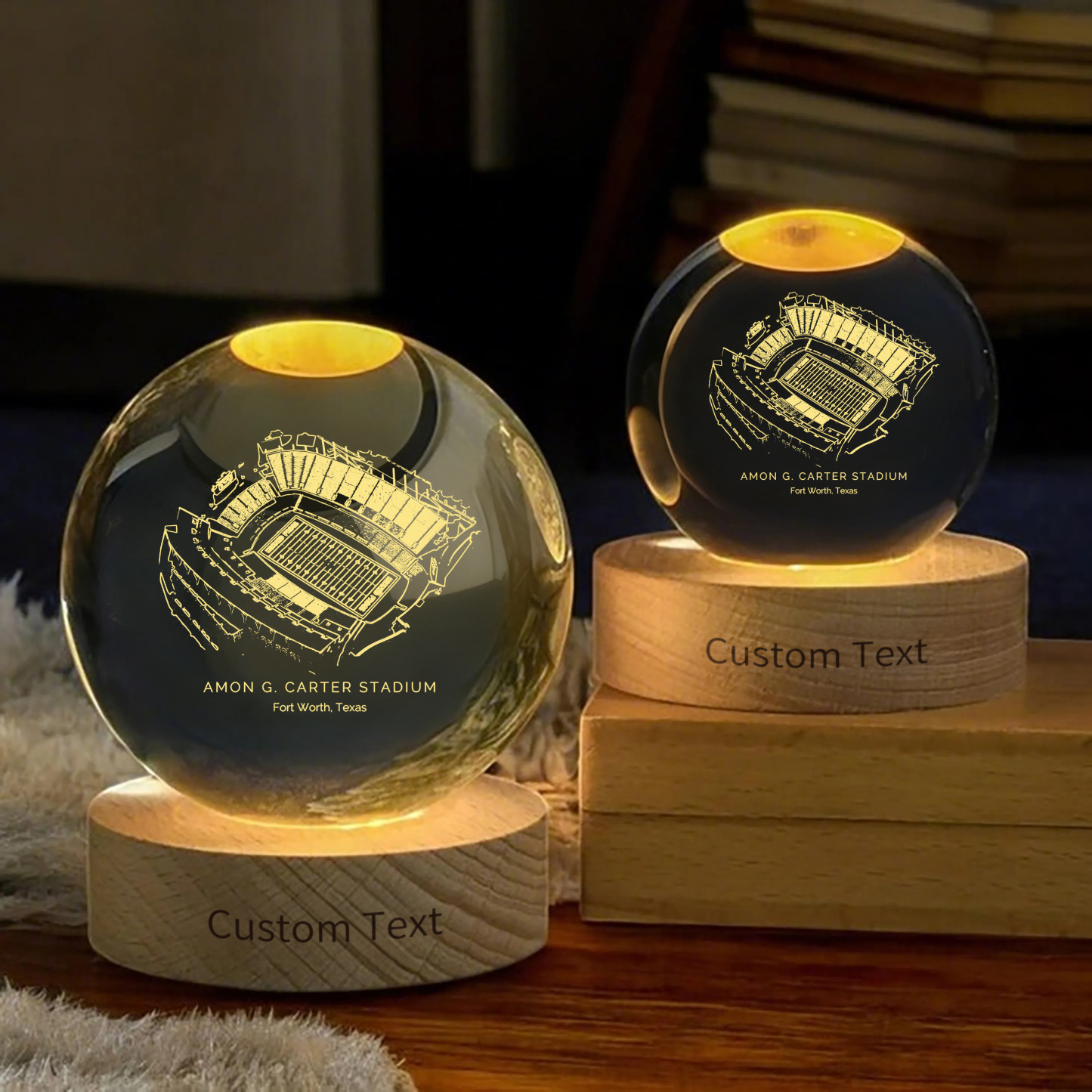 Amon G. Carter Stadium 3D Spherical Crystal Ball Lamp