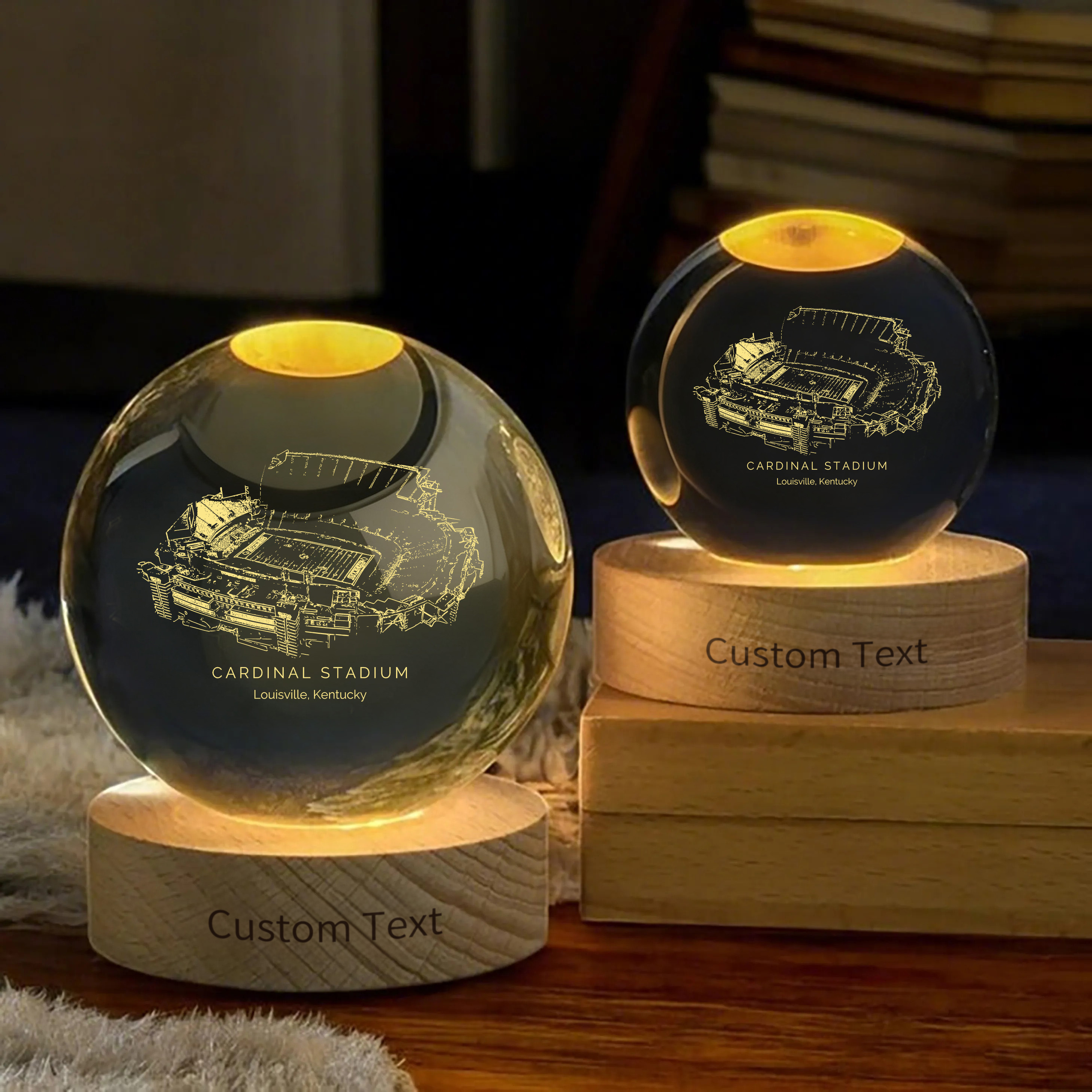 Cardinal Stadium 3D Spherical Crystal Ball Lamp
