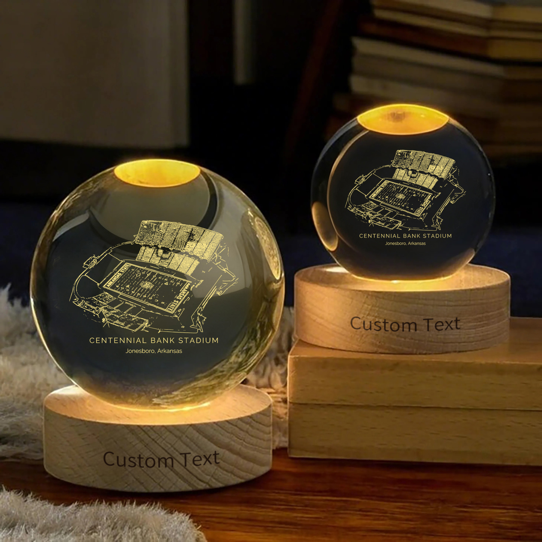 Centennial Bank Stadium 3D Spherical Crystal Ball Lamp