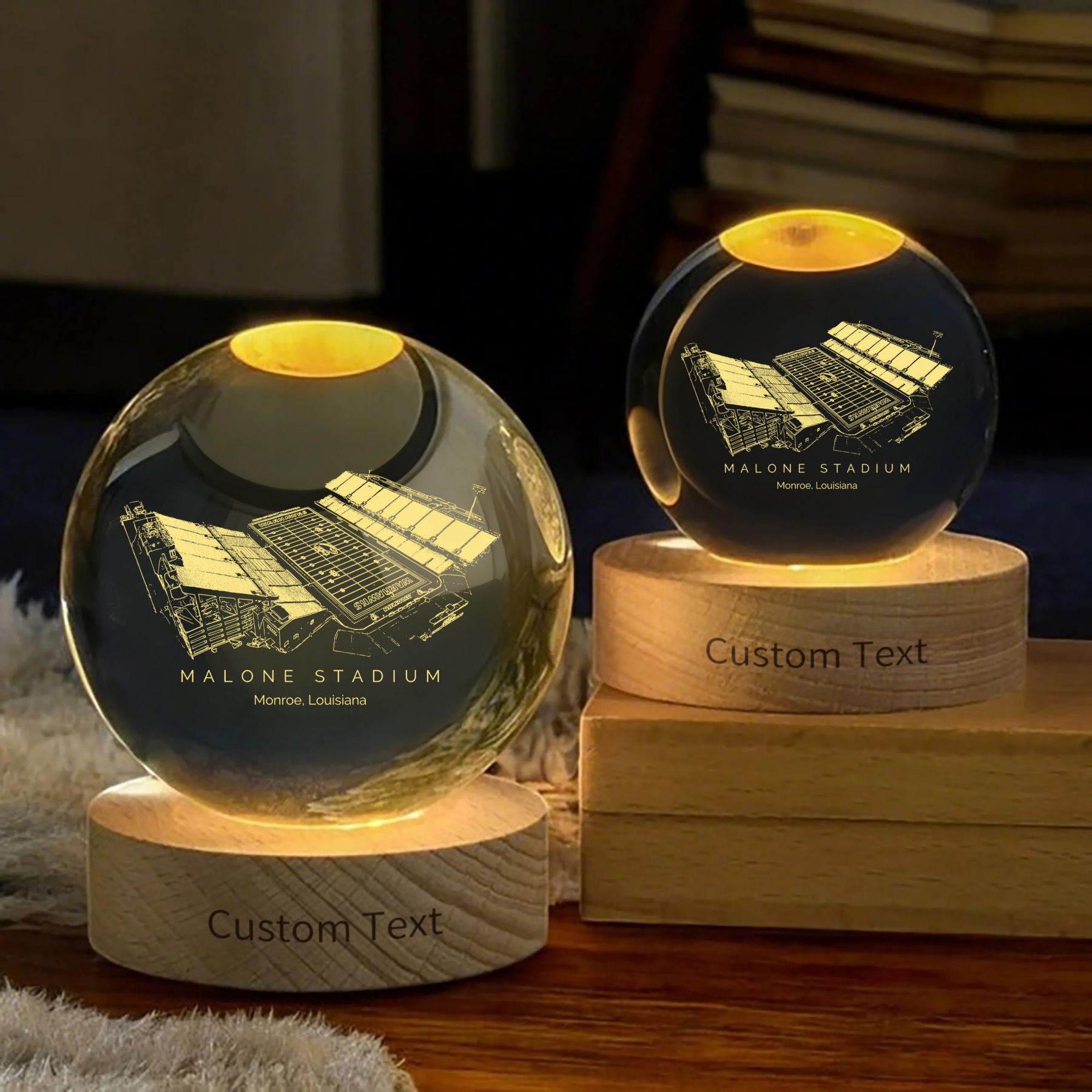 Malone Stadium 3D Spherical Crystal Ball Lamp