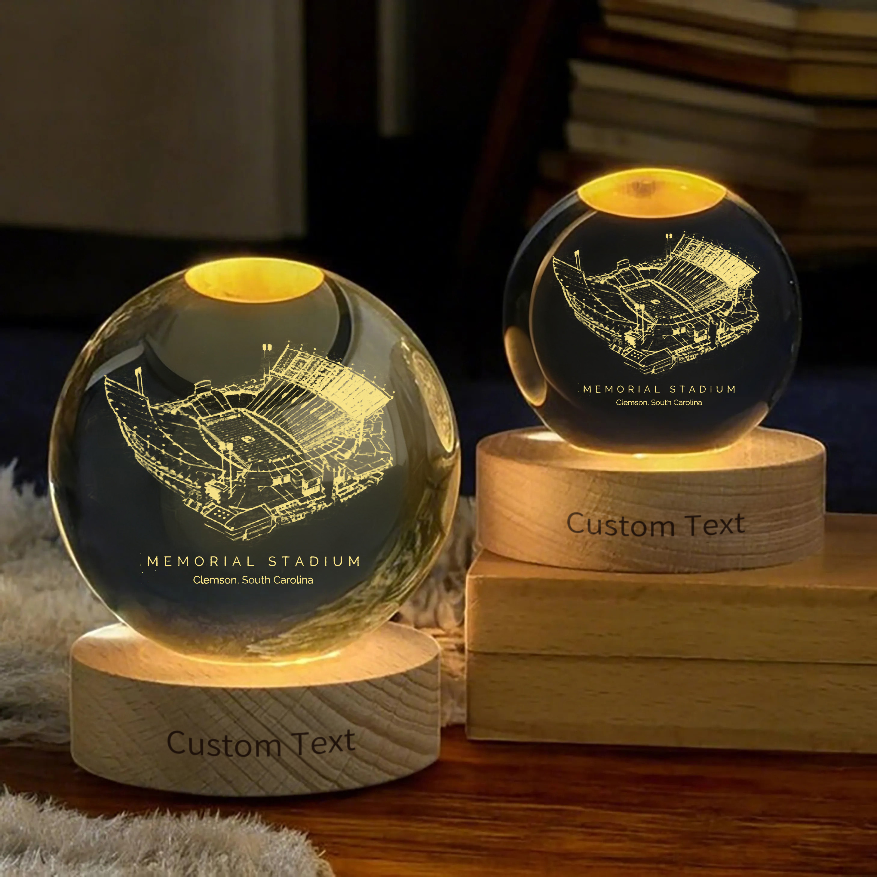 Memorial Stadium (Clemson) 3D Spherical Crystal Ball Lamp