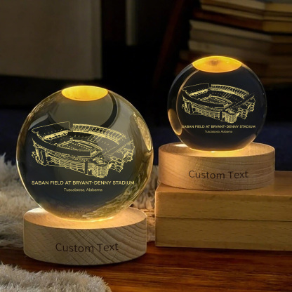 Saban Field at Bryant-Denny Stadium 3D Spherical Crystal Ball Lamp