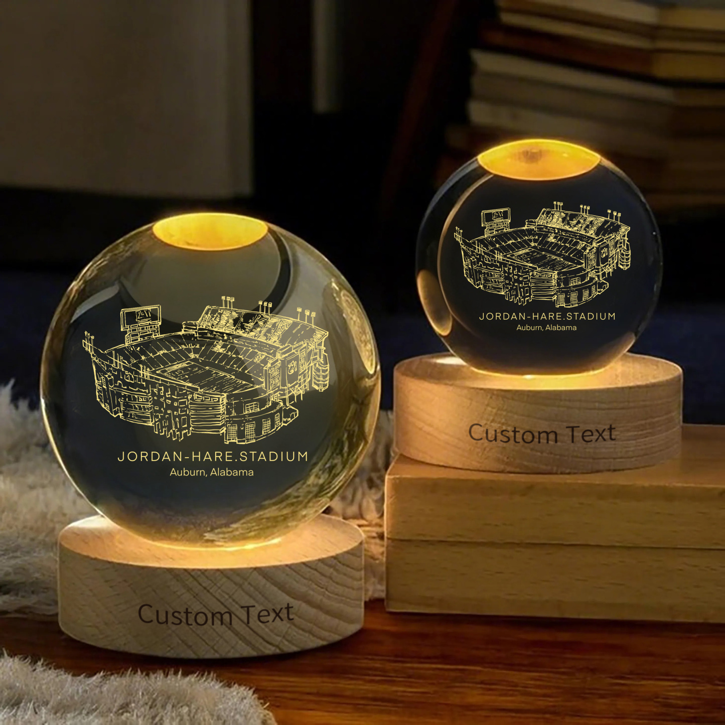 Jordan-Hare Stadium 3D Spherical Crystal Ball Lamp