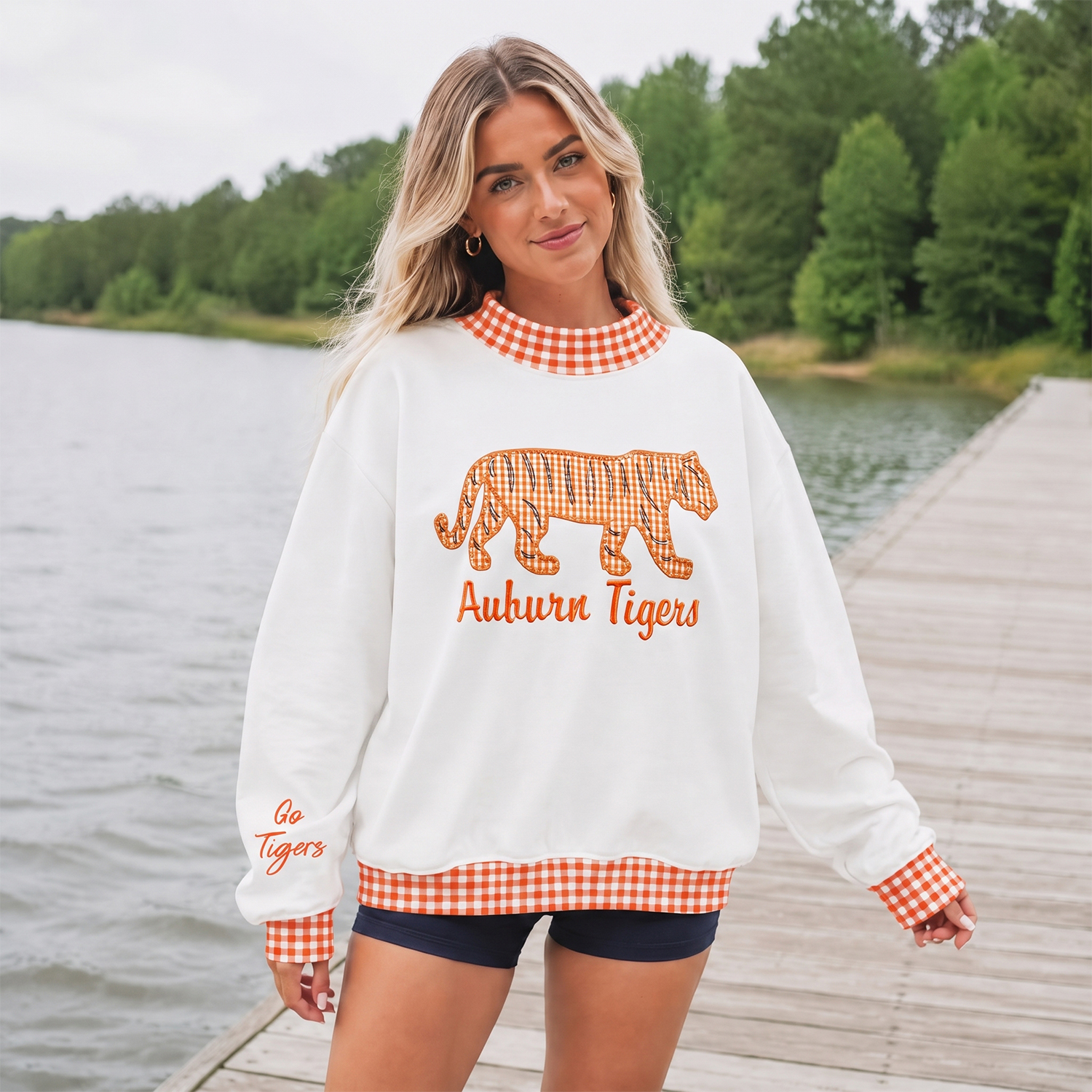 Custom Mascot Applique Fabric College Team Embroidered Mockneck