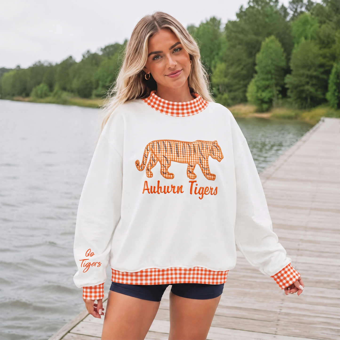 Custom Mascot Applique Fabric College Team Embroidered Mockneck
