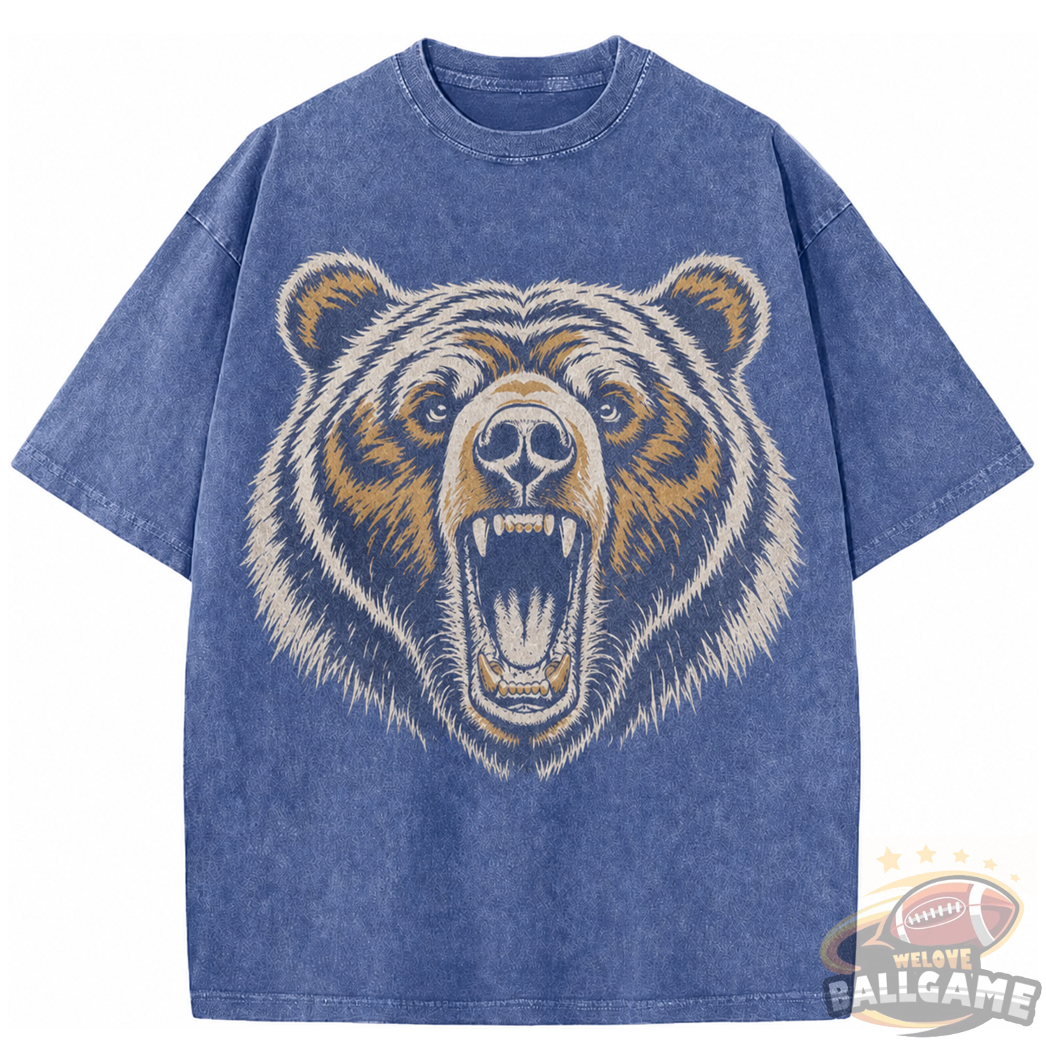 Custom Mascot Print Vintage Washed T-Shirt, Game Day School Spirit Shirt