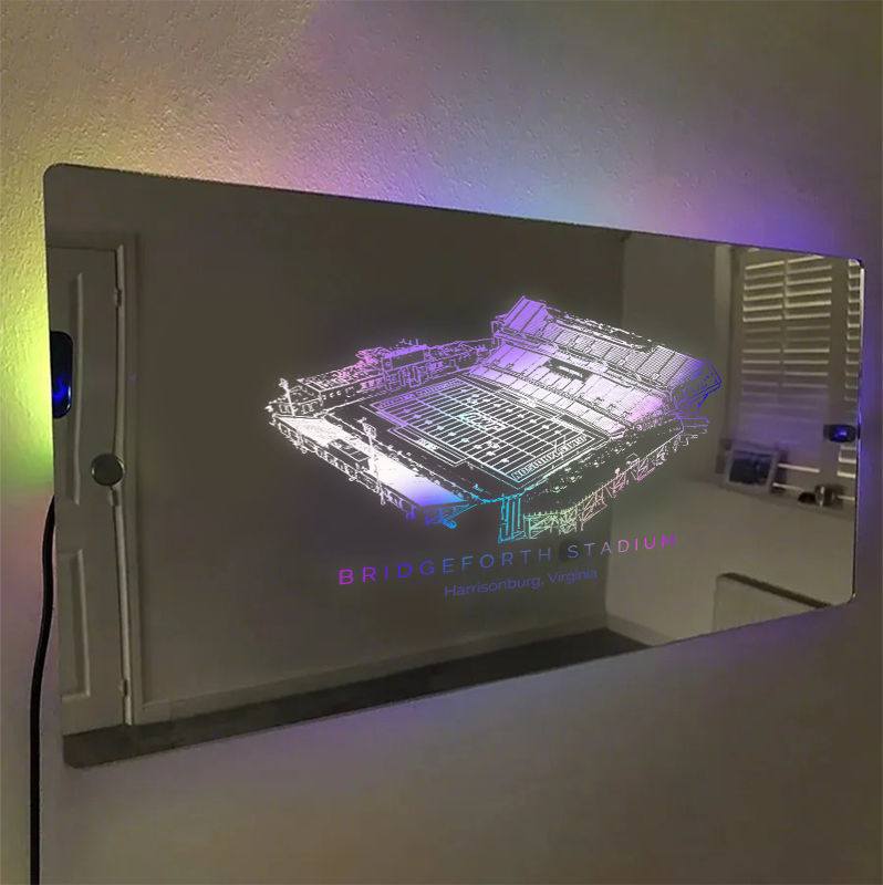 Bridgeforth Stadium Mirror Light-Gifts For Sports Lovers、James Madison Dukes