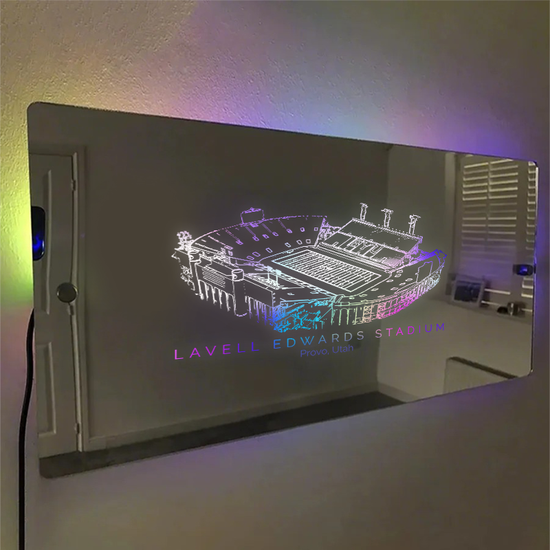 LaVell Edwards Stadium Mirror Light-Gifts For Sports Lovers、BYU Cougars