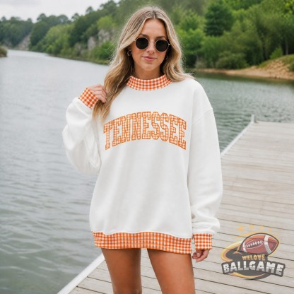 Custom Tennessee Patchwork Fabric College Team Embroidered Mockneck