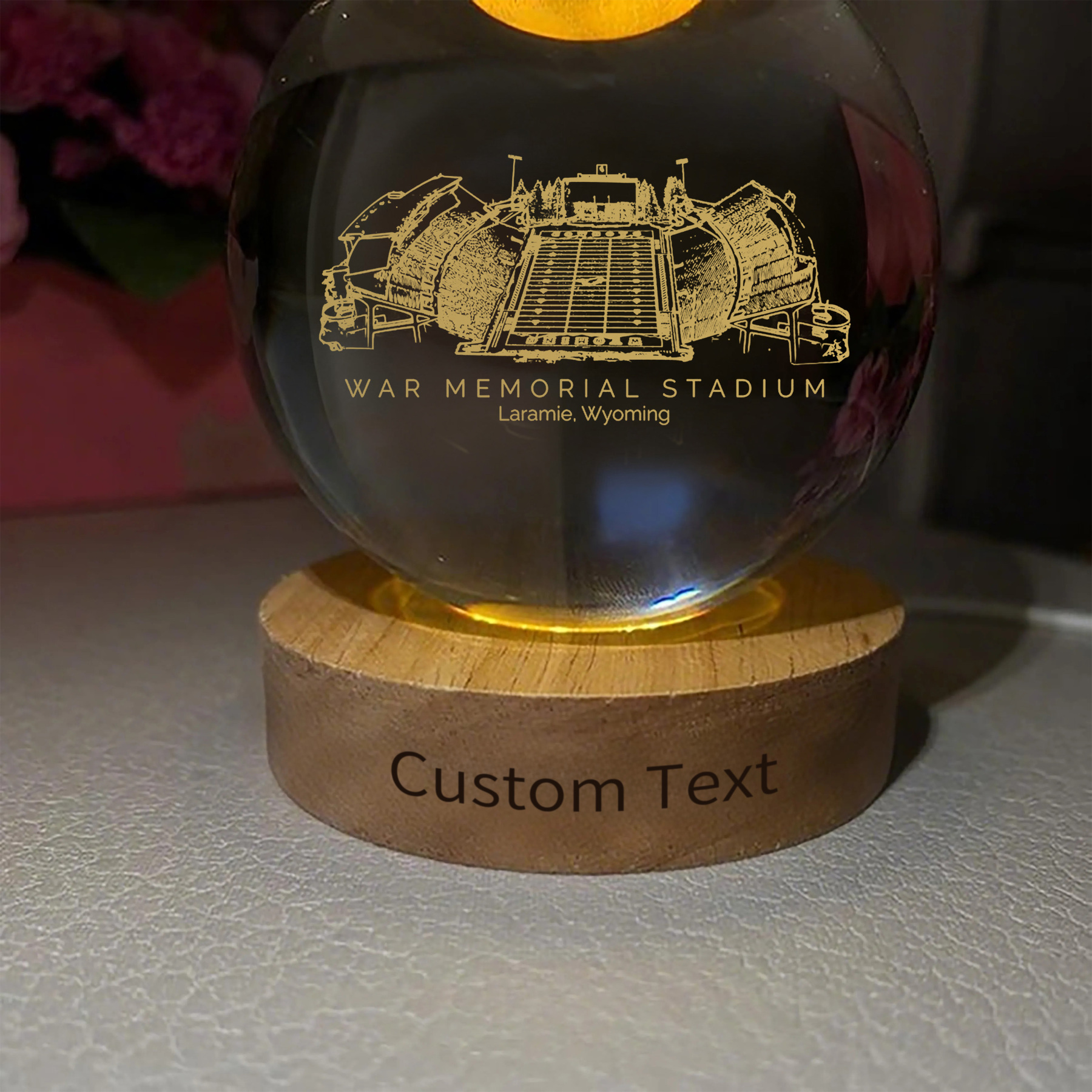 War Memorial Stadium 3D Spherical Crystal Ball Lamp