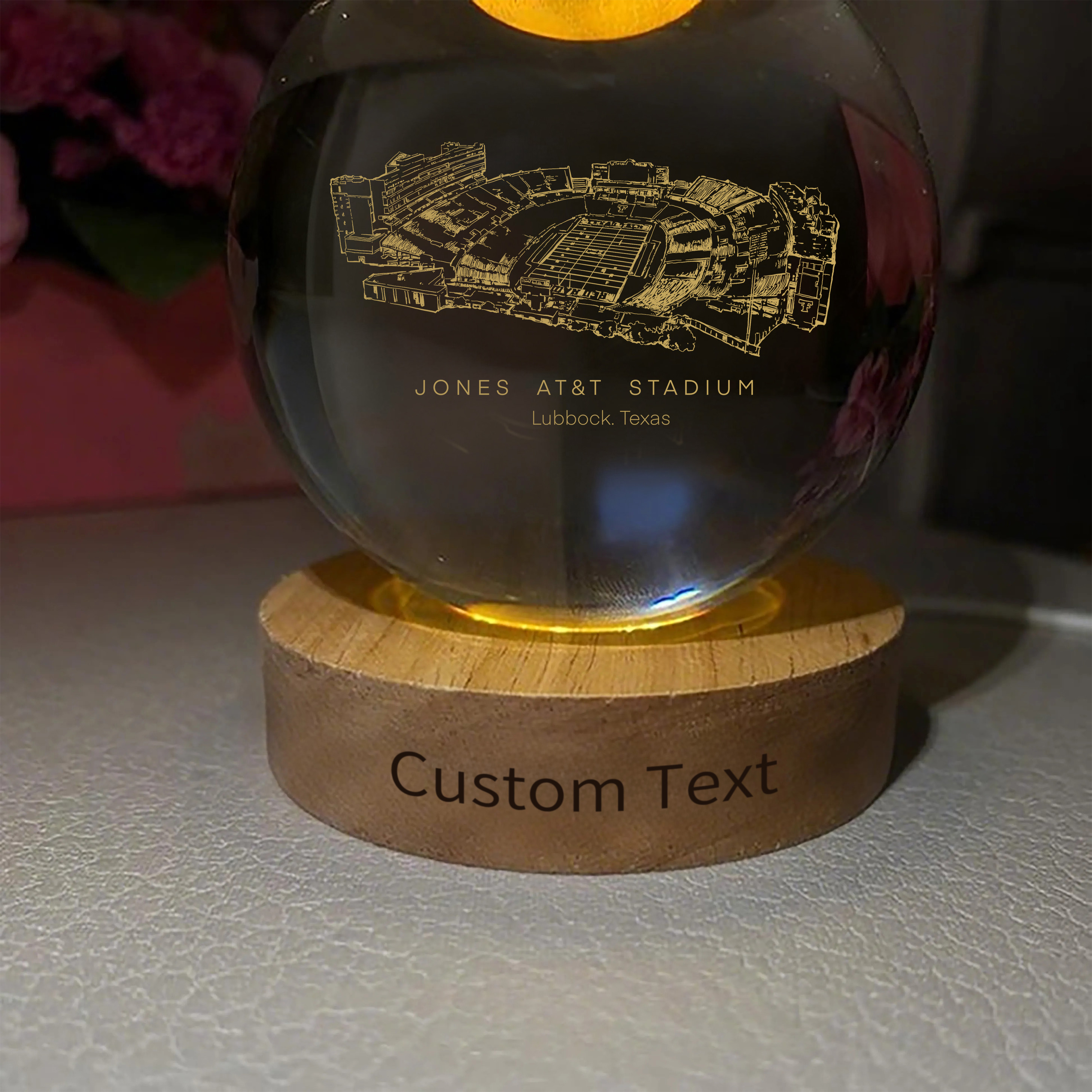 Jones AT&T Stadium 3D Spherical Crystal Ball Lamp