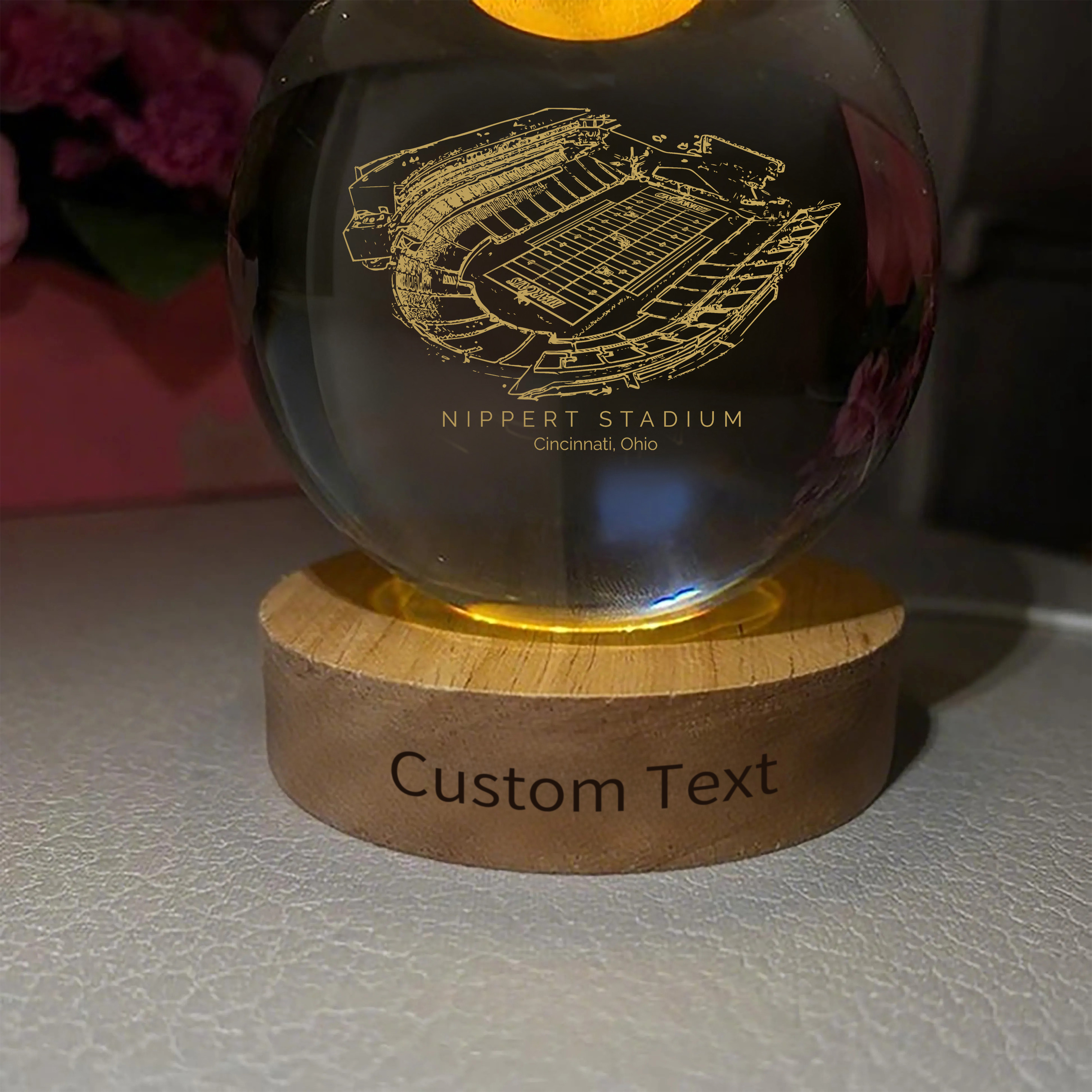 Nippert Stadium 3D Spherical Crystal Ball Lamp