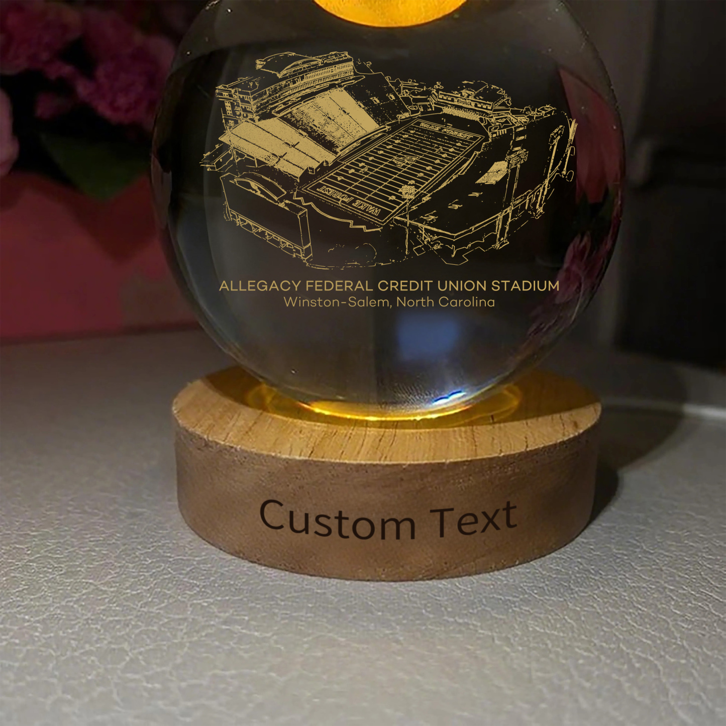 Allegacy Federal Credit Union Stadium 3D Spherical Crystal Ball Lamp