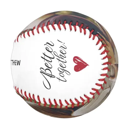 Photo Script Better Together Couples Custom Baseball