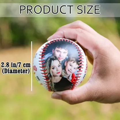 Custom Engraved Baseball With Photo And Text, Fathers Day Baseball Gift