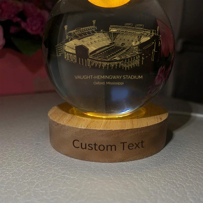 Vaught-Hemingway Stadium 3D Spherical Crystal Ball Lamp