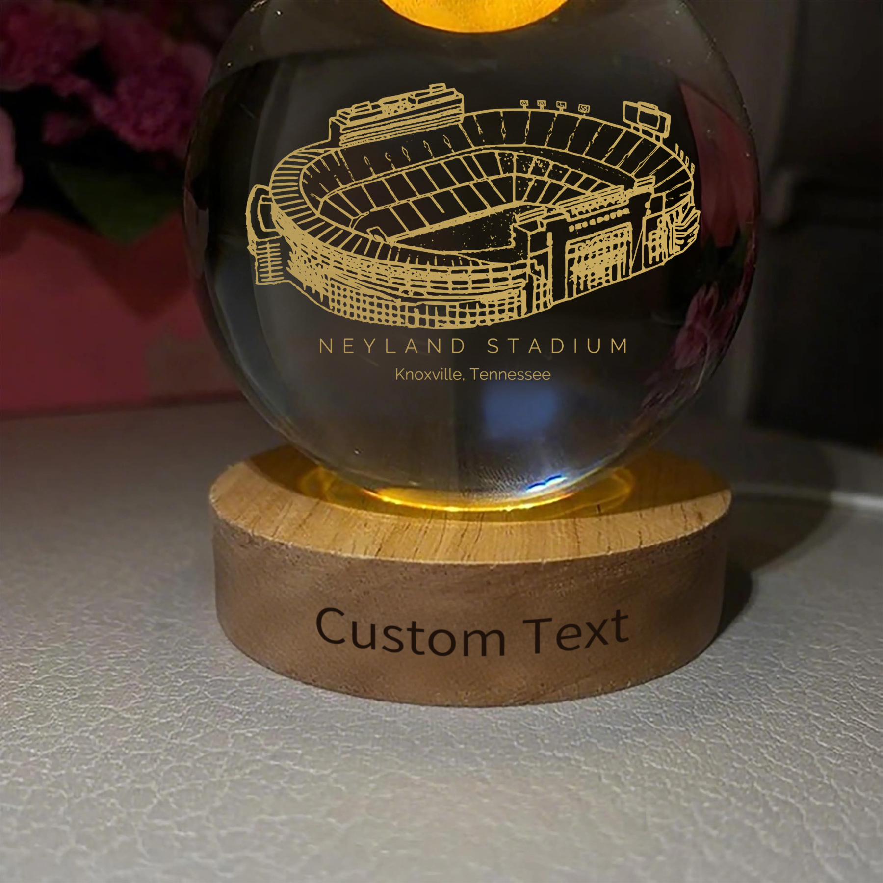 Neyland Stadium 3D Spherical Crystal Ball Lamp