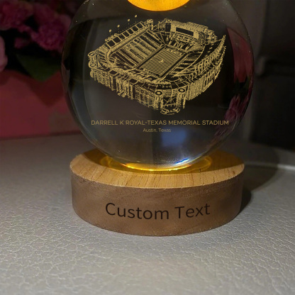 Darrell K Royal-Texas Memorial Stadium 3D Spherical Crystal Ball Lamp