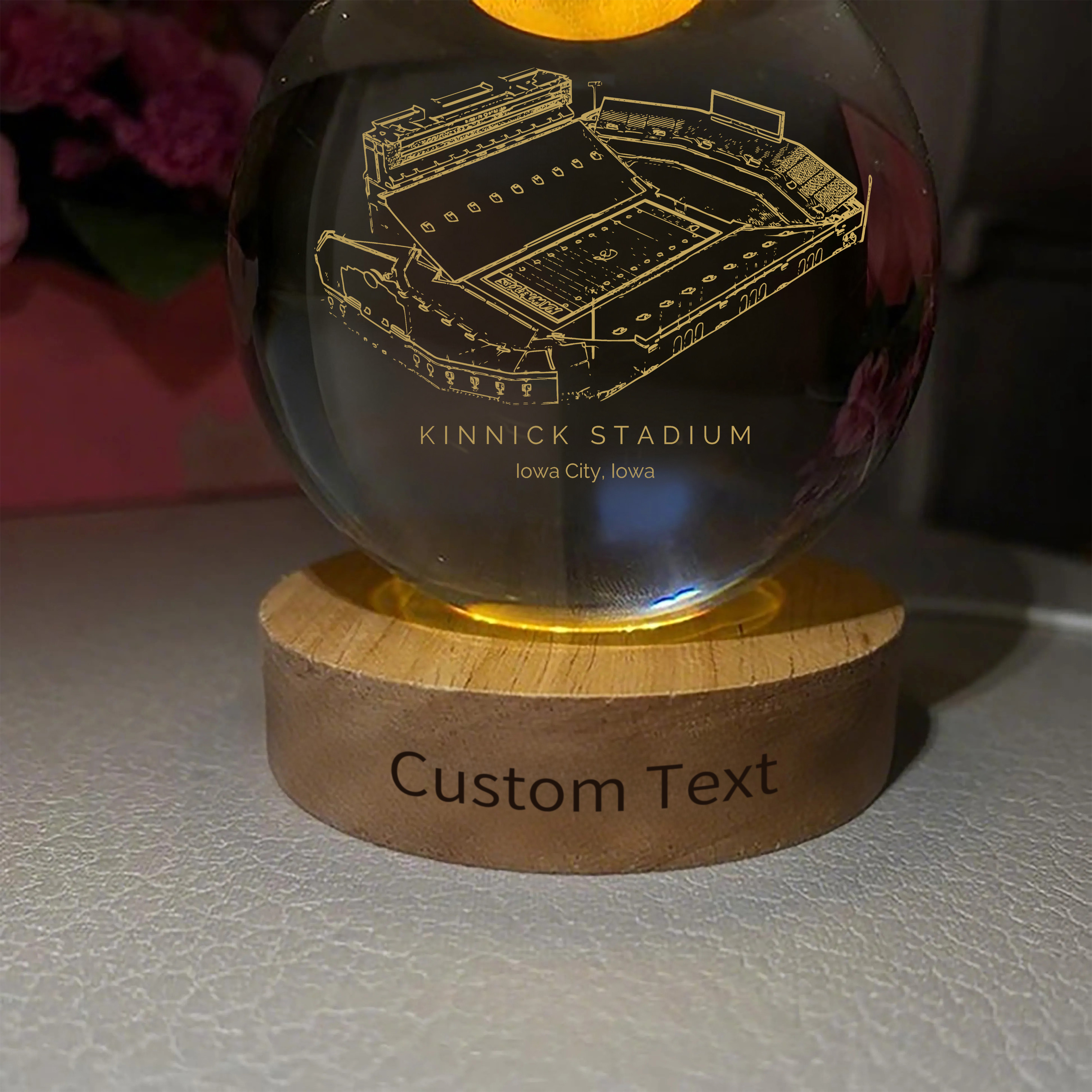 Kinnick Stadium 3D Spherical Crystal Ball Lamp