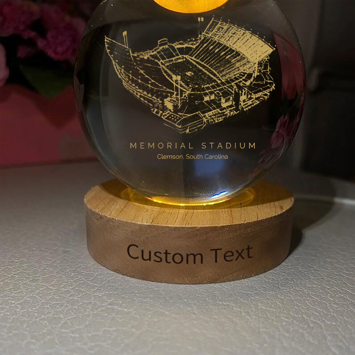 Memorial Stadium (Clemson) 3D Spherical Crystal Ball Lamp