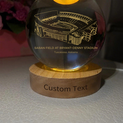 Saban Field at Bryant-Denny Stadium 3D Spherical Crystal Ball Lamp