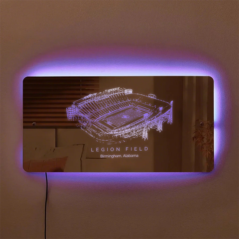Legion Field Stadium Alabama Mirror Light-Gifts For Sports Lovers、UAB Blazers、Birmingham Iron