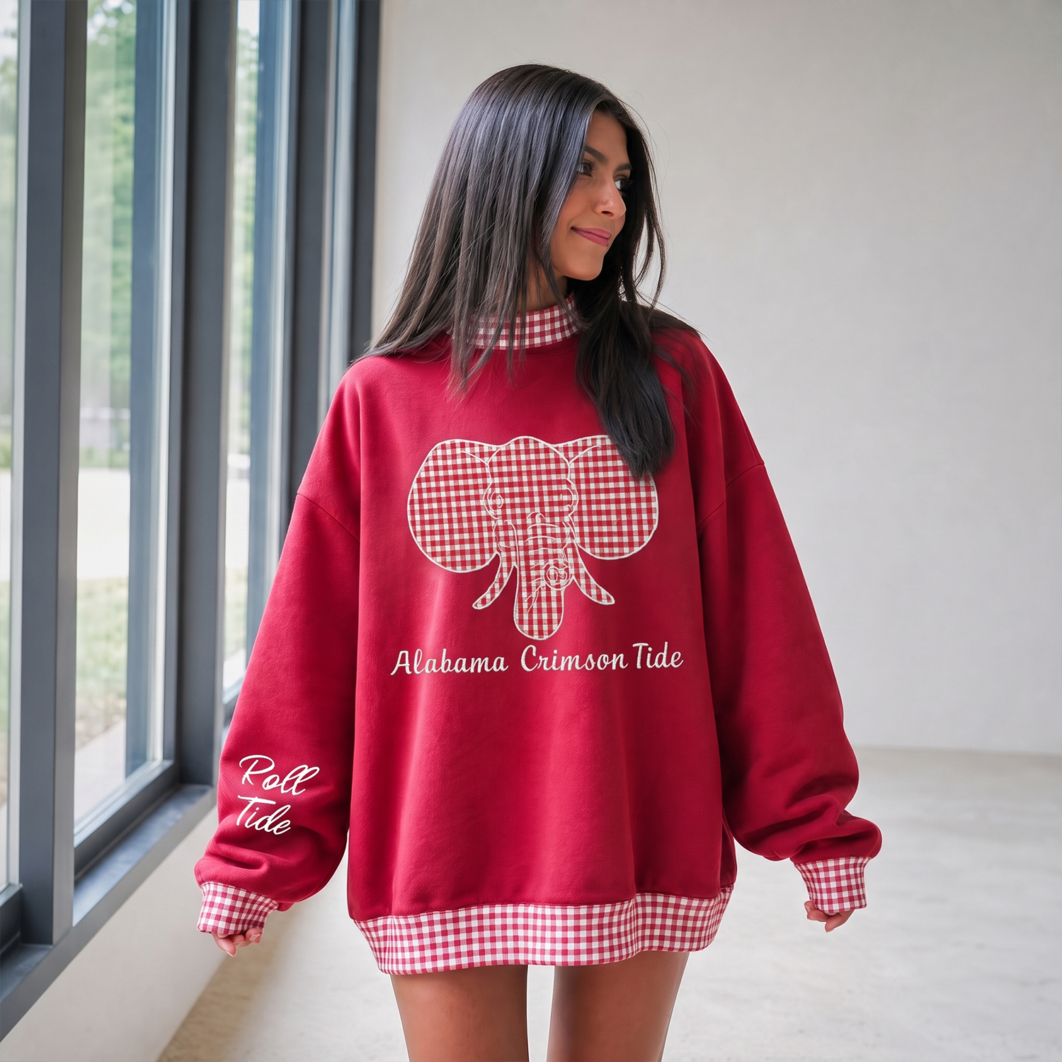 Custom Mascot Applique Fabric College Team Embroidered Mockneck