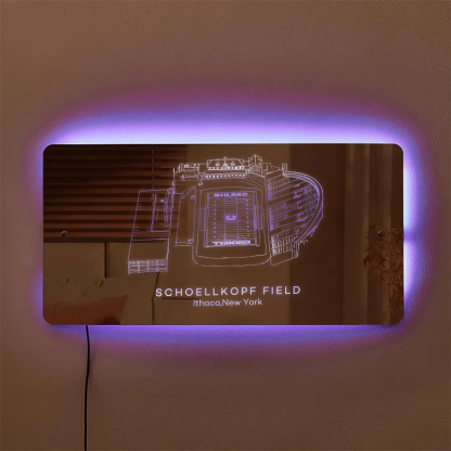 Schoellkopf Field Stadium Mirror Light-Gifts For Sports Lovers、Cornell Big Red、Ithaca New York