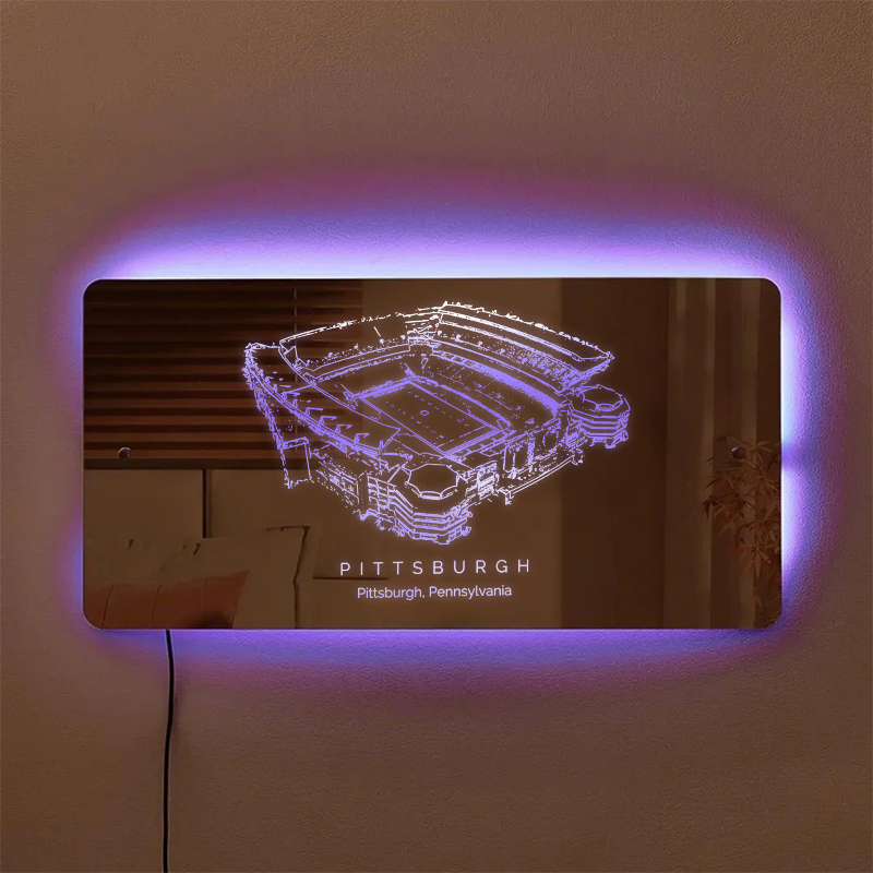 Pittsburgh Stadium (Heinz Field) Mirror Light-Gifts For Sports Lovers、University of Pittsburgh 、Pittsburgh Steelers 