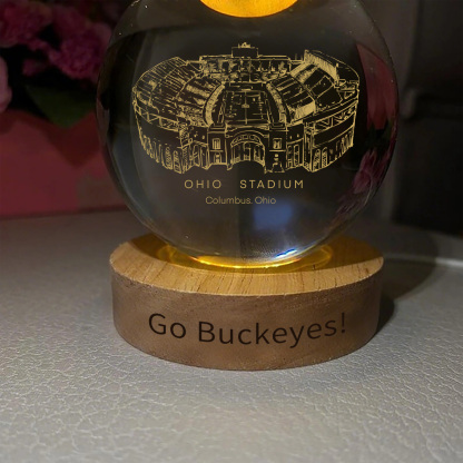 Ohio Stadium 3D Spherical Crystal Ball Lamp