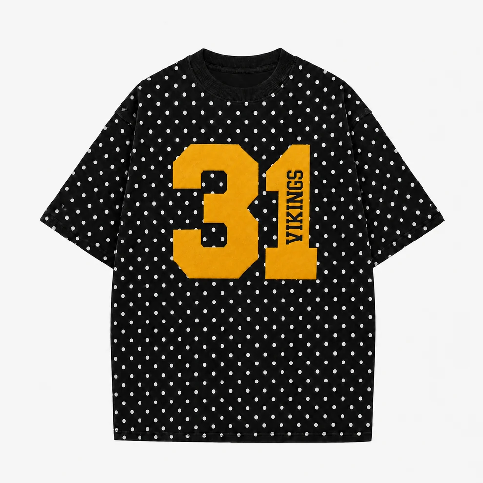 Personalized Player Number Player Name 3D Puff Print Game Day Polka Dot T-shirt, Game Day Wear